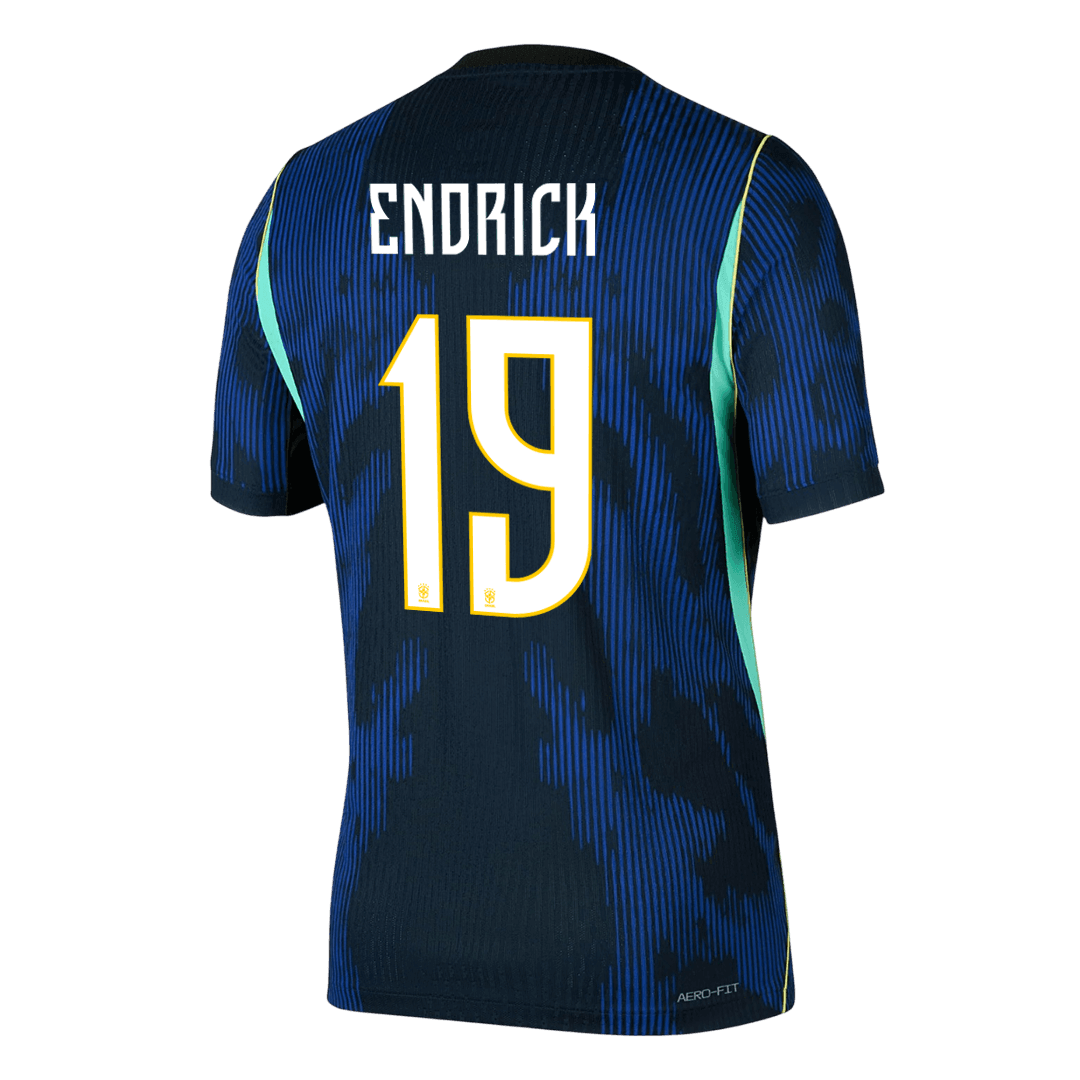Versão do Jogador ENDRICK #19 Brazil Fora Copa do Mundo Futebol Camisas 2026 Marinha