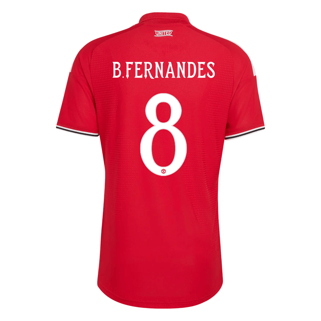 Versão do Jogador B. FERNANDES #8 Manchester United Casa Futebol Camisas 2026/27 Vermelho - UCL