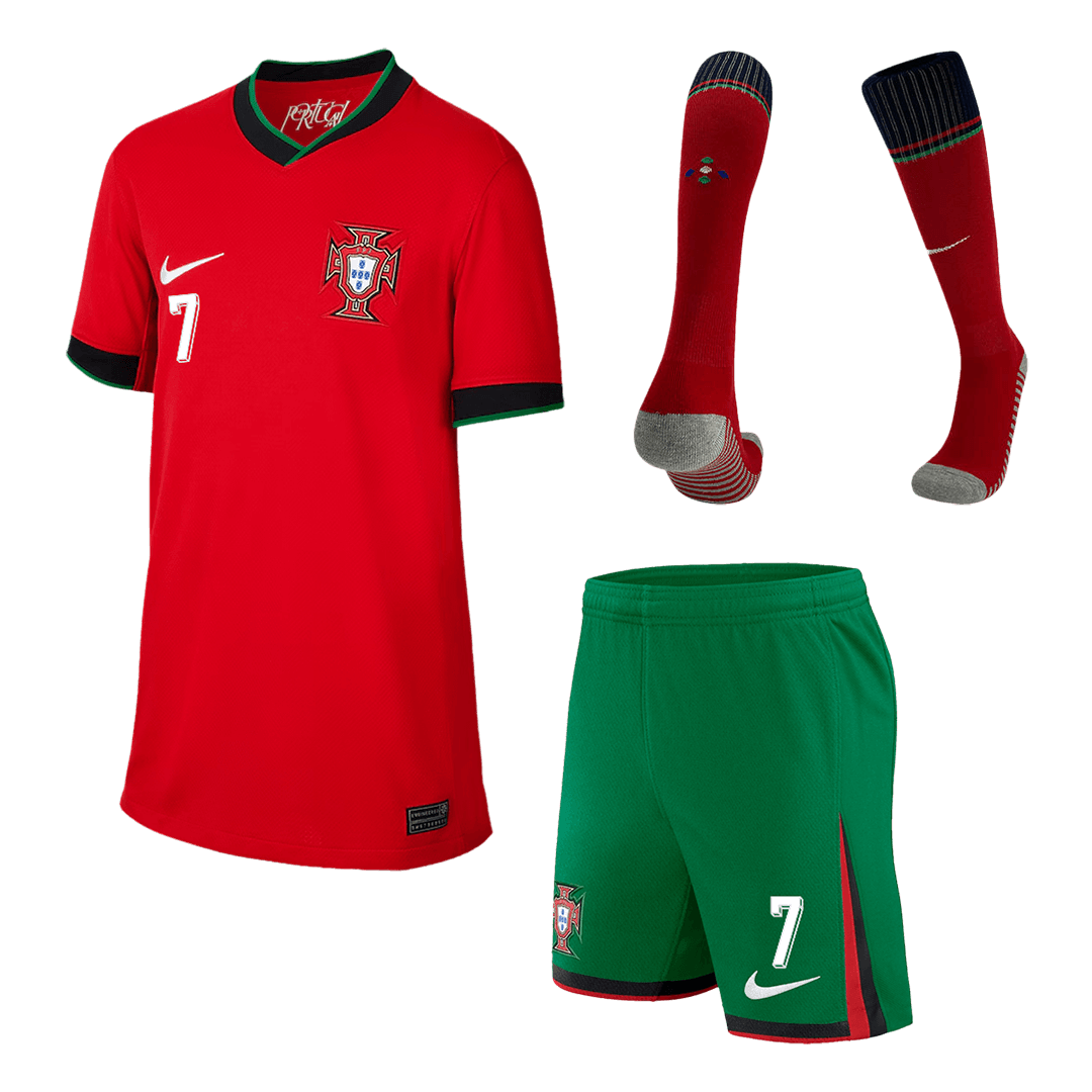 Crian?as Portugal RONALDO #7 Custom Home Kits de futebol completos 2024