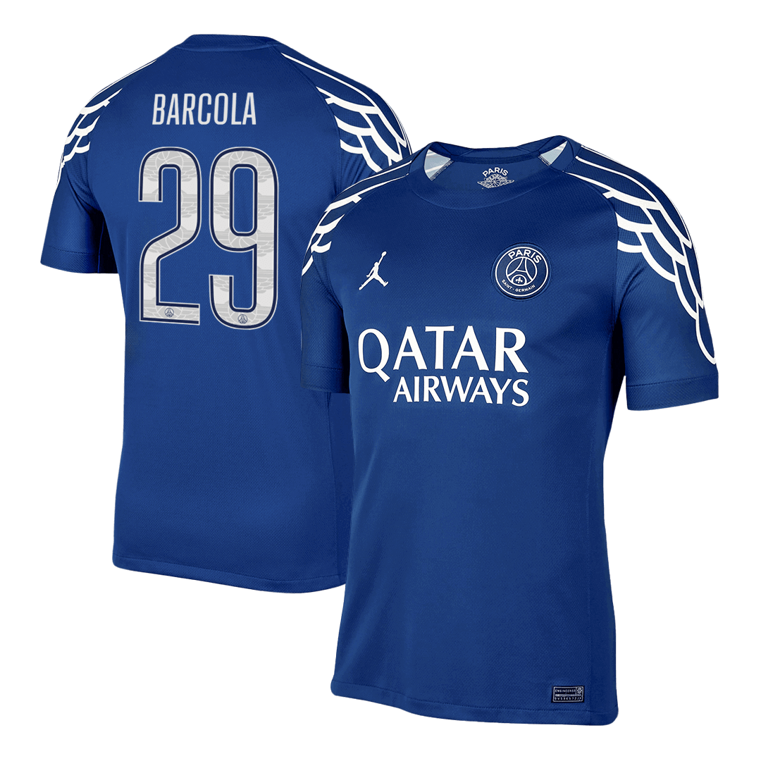 BARCOLA #29 PSG Fora Quarta Camisa 2024/25- Marinha - UCL