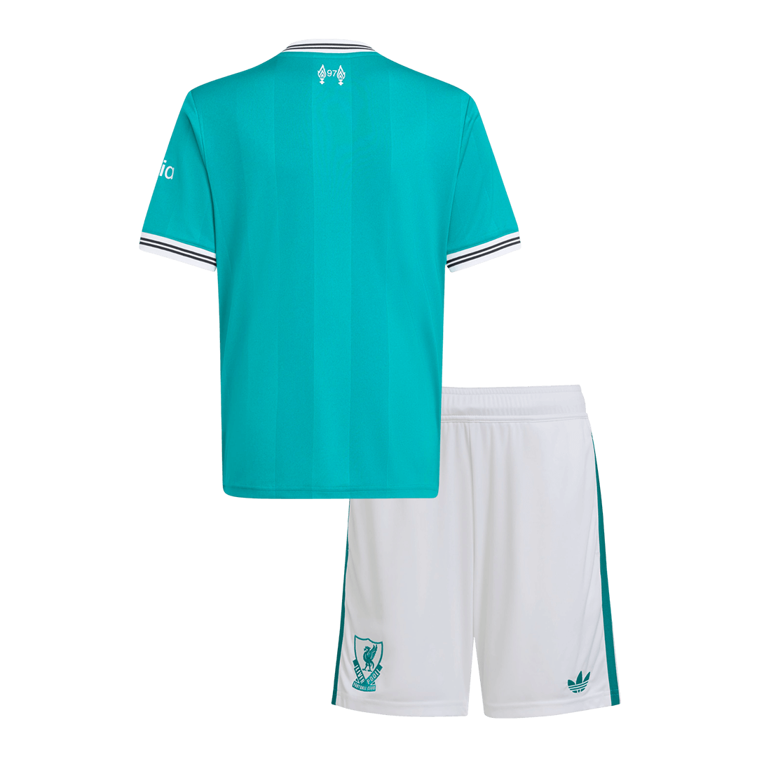 Liverpool Infantil
Terceira Conjunto (Camisa+Shorts) 2025/26 Verde