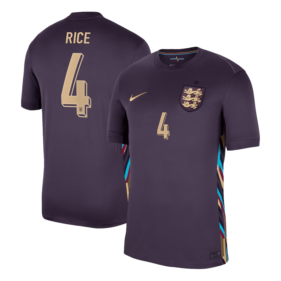 Personalisiertes RICE #4 Inglaterra Fußballtrikot Auswärtstrikot 2024