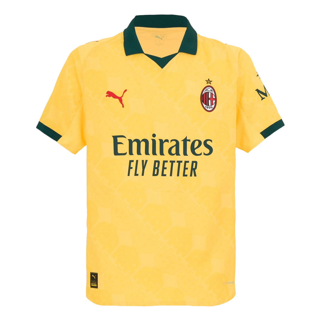 Autêntico AC Milan Fora Terceira Futebol Camisas 2025/26 Amarelo