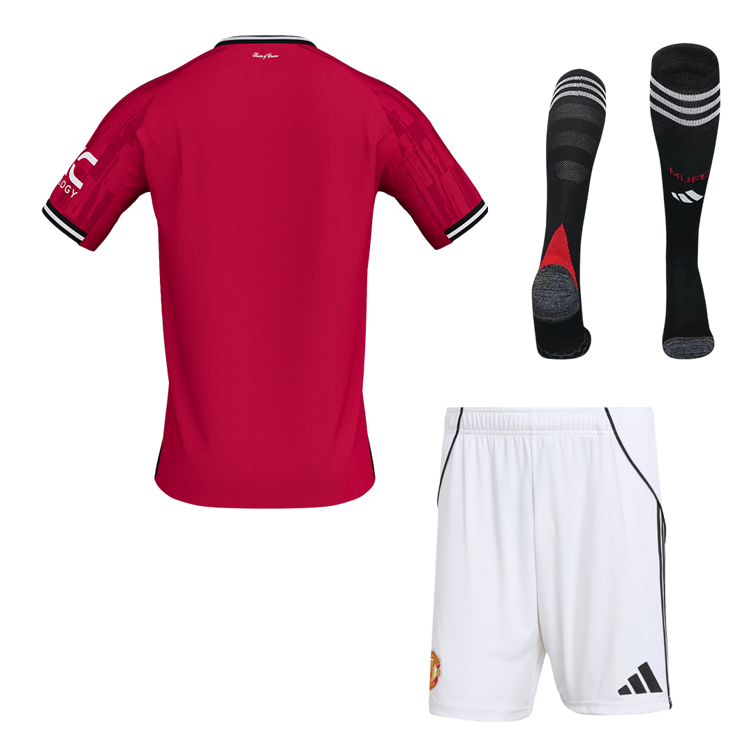 Manchester United Casa Camisa Conjunto (Camisa + Calções + Meias) 2025/26 Vermelho