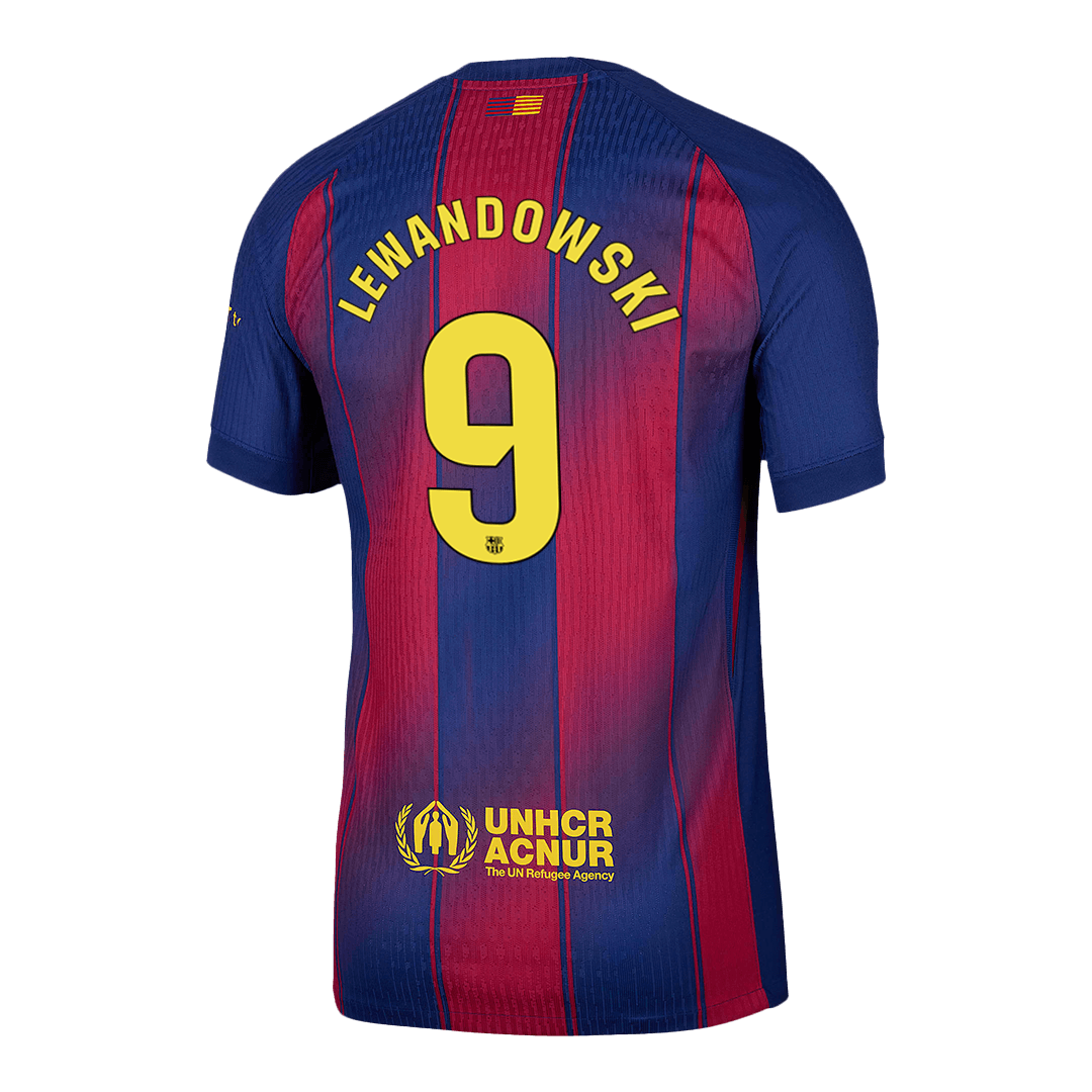 Autêntico LEWANDOWSKI #9 Barcelona Casa Futebol Camisas 2025/26