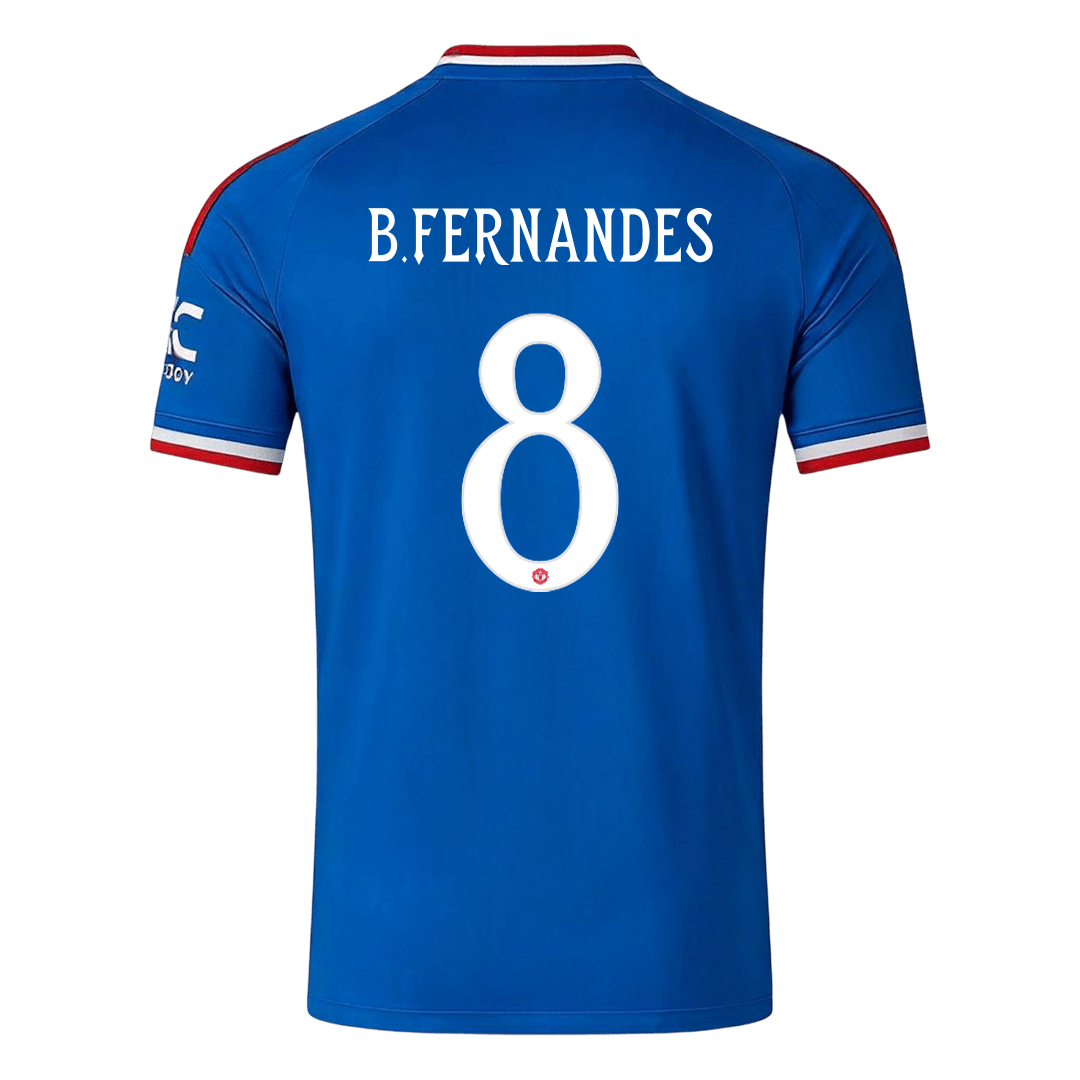 B. FERNANDES #8 Manchester United Fora Camisa 2026/27 Azul UCL