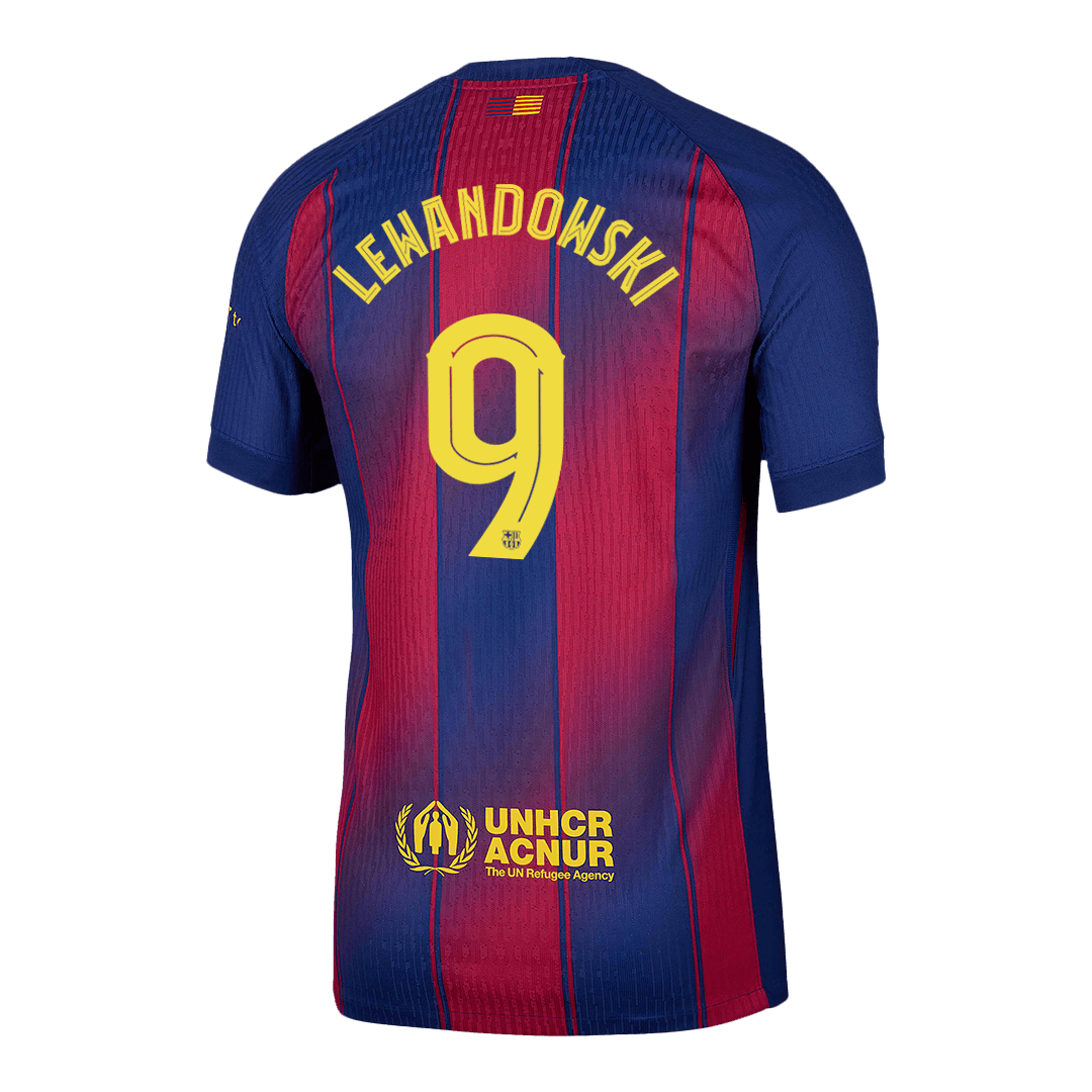 Autêntico LEWANDOWSKI #9 Barcelona Casa UCL Futebol Camisas 2025/26