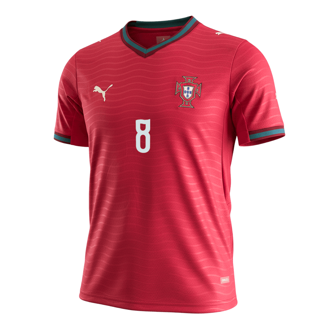 B.FERNANDES #8 Portugal Casa Camisa 2026 Vermelho
