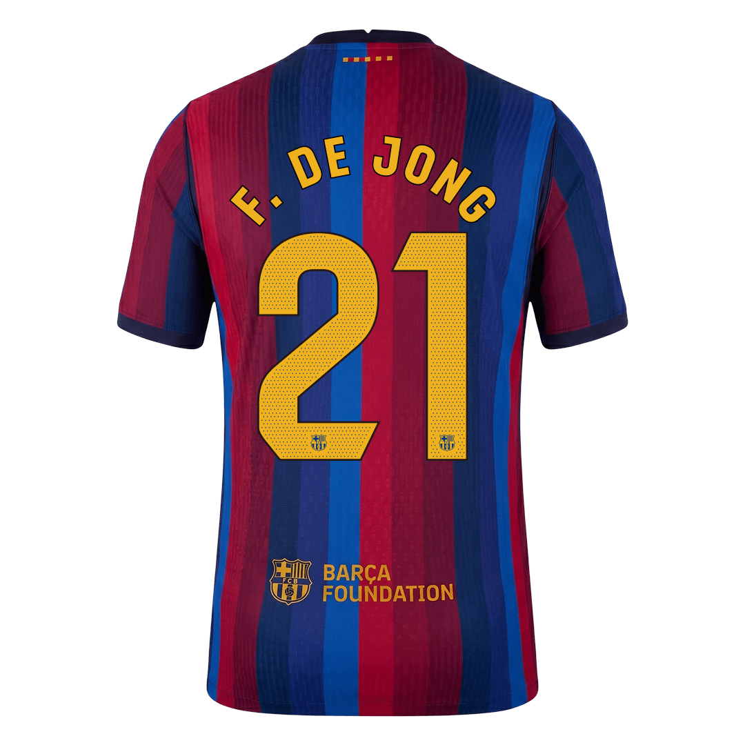 Versão do Jogador F. DE JONG #21 Barcelona Casa Futebol Camisas 2026/27