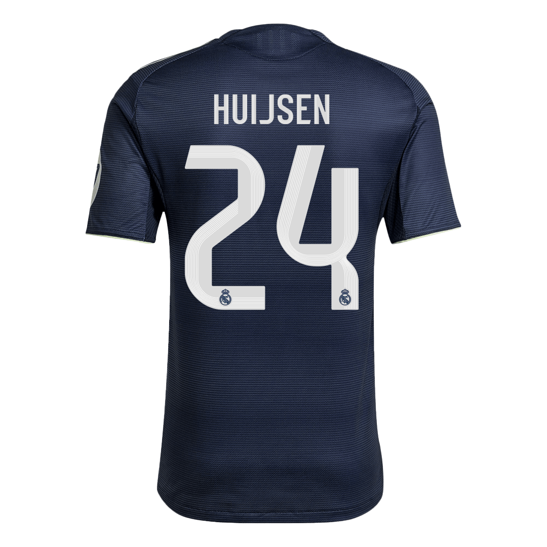 Autêntico HUIJSEN #24 Real Madrid Fora Futebol Camisas 2025/26 Marinha