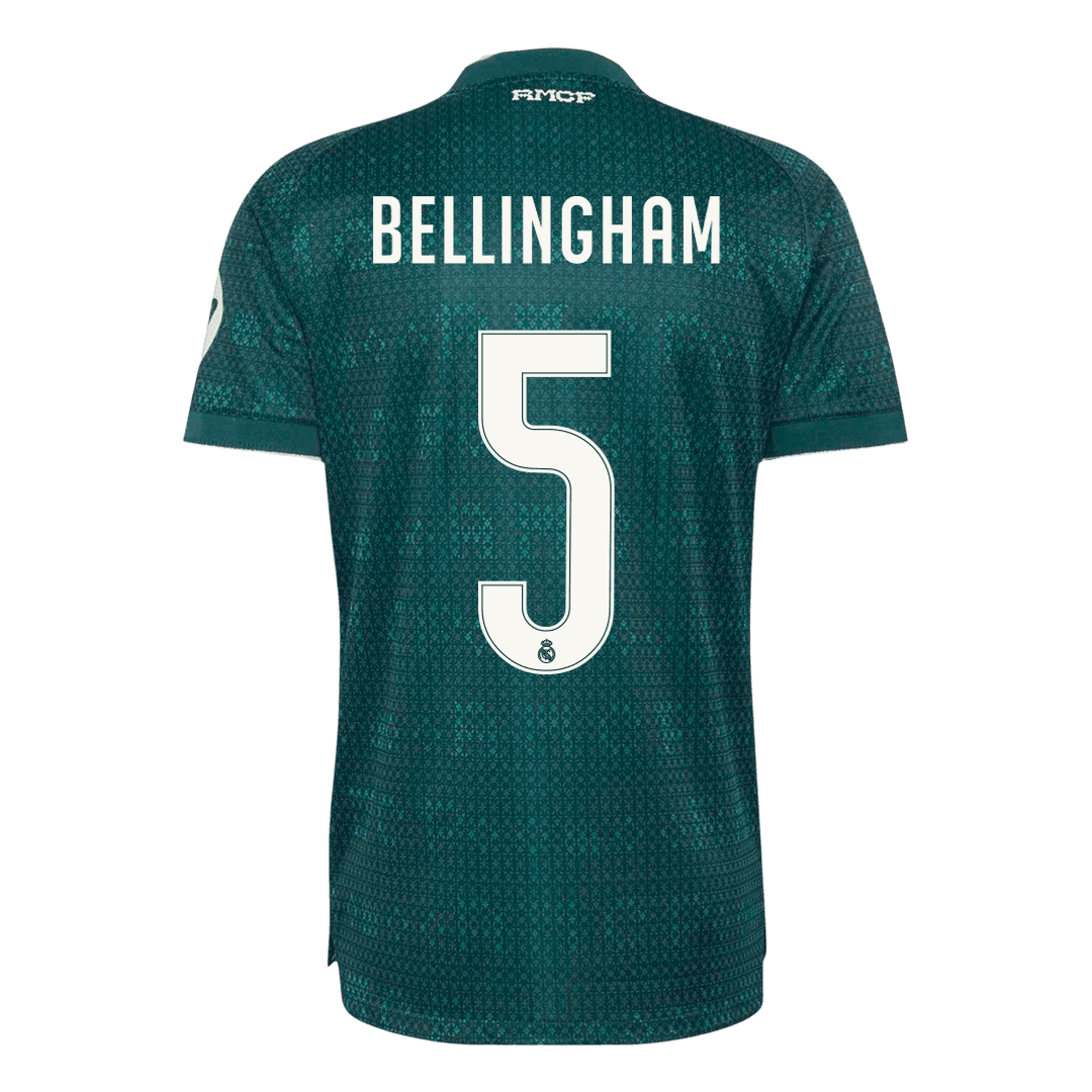 Versão do Jogador BELLINGHAM #5 Real Madrid Fora Futebol Camisas 2026/27 Verde