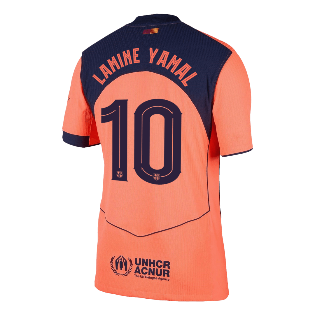 Autêntico LAMINE YAMAL #10 Barcelona Fora Terceira UCL Futebol Camisas 2025/26
