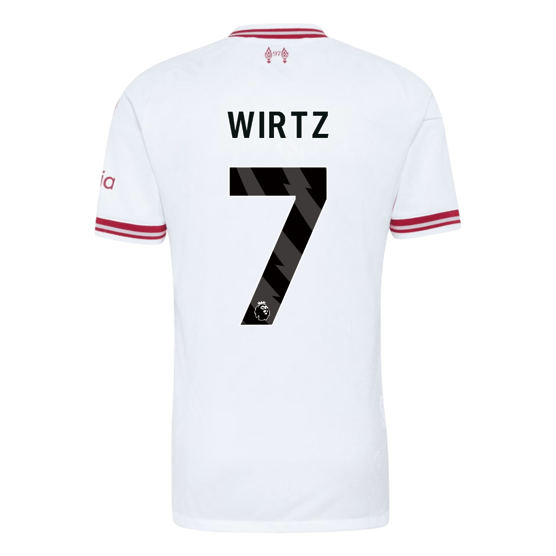 Versão do Jogador WIRTZ #7 Liverpool Fora Futebol Camisas 2026/27 Branco