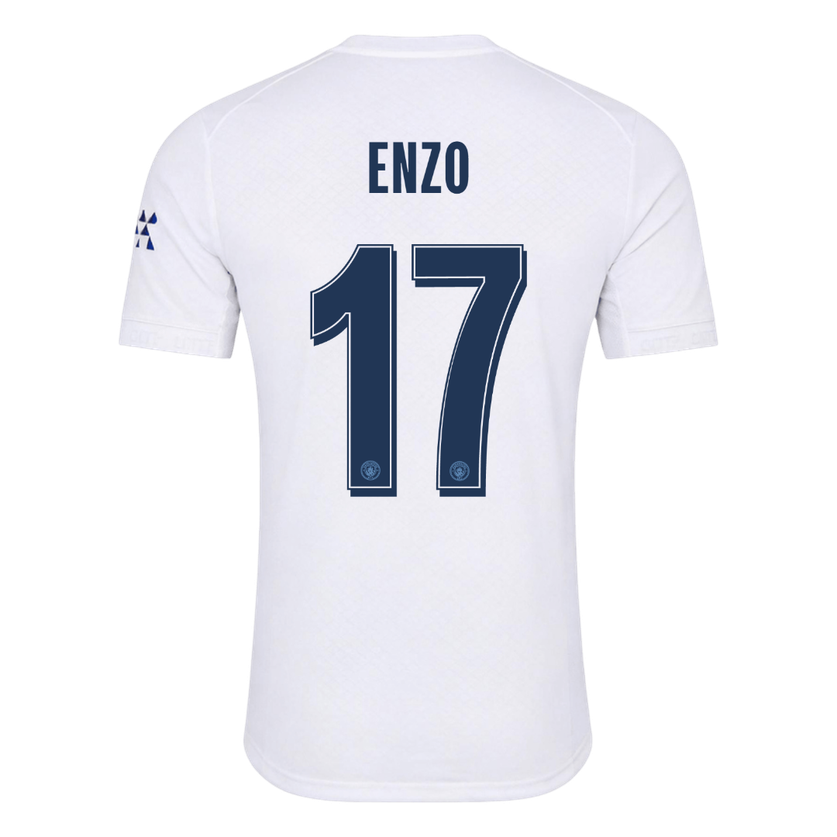 Versão do Jogador ENZO #17 Manchester City Terceira Futebol Camisas 2026/27 Branco - UCL