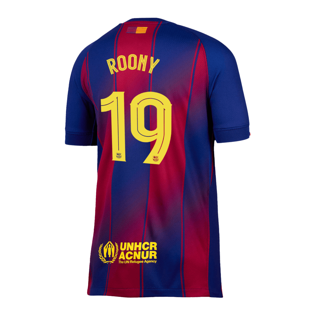 ROONY #19 Barcelona Casa Camisa 2025/26- Vermelho&Azul - UCL