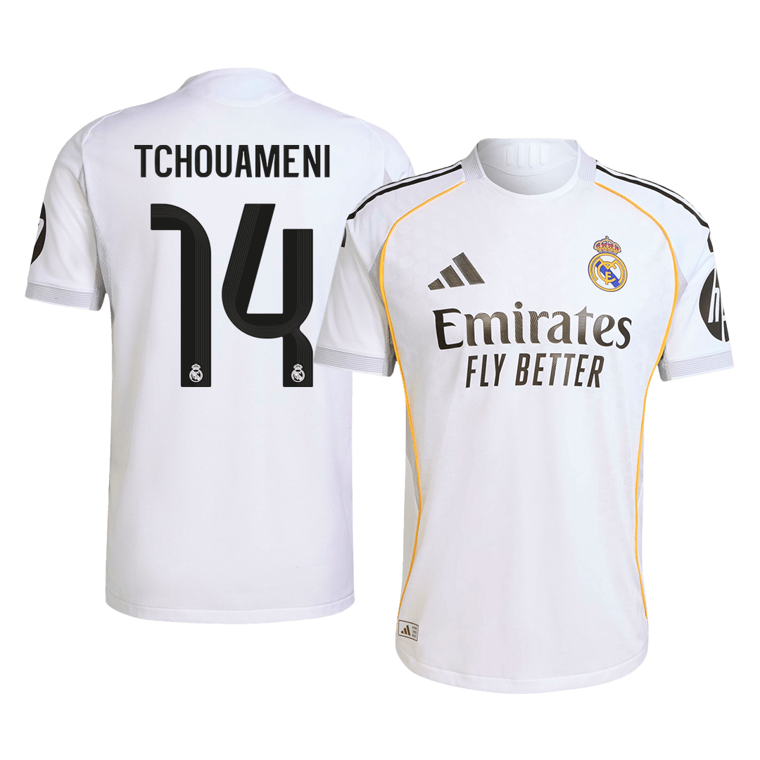 Autêntico TCHOUAMENI #14 Real Madrid Casa Futebol Camisas 2025/26 Branco