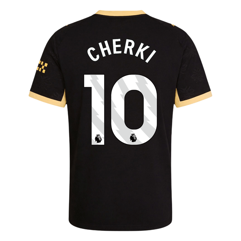 Versão do Jogador CHERKI #10 Manchester City Fora Futebol Camisas 2026/27 Preto