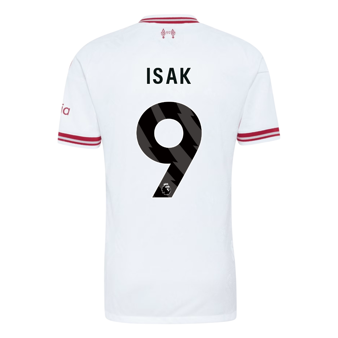 Versão do Jogador ISAK #9 Liverpool Fora Futebol Camisas 2026/27 Branco