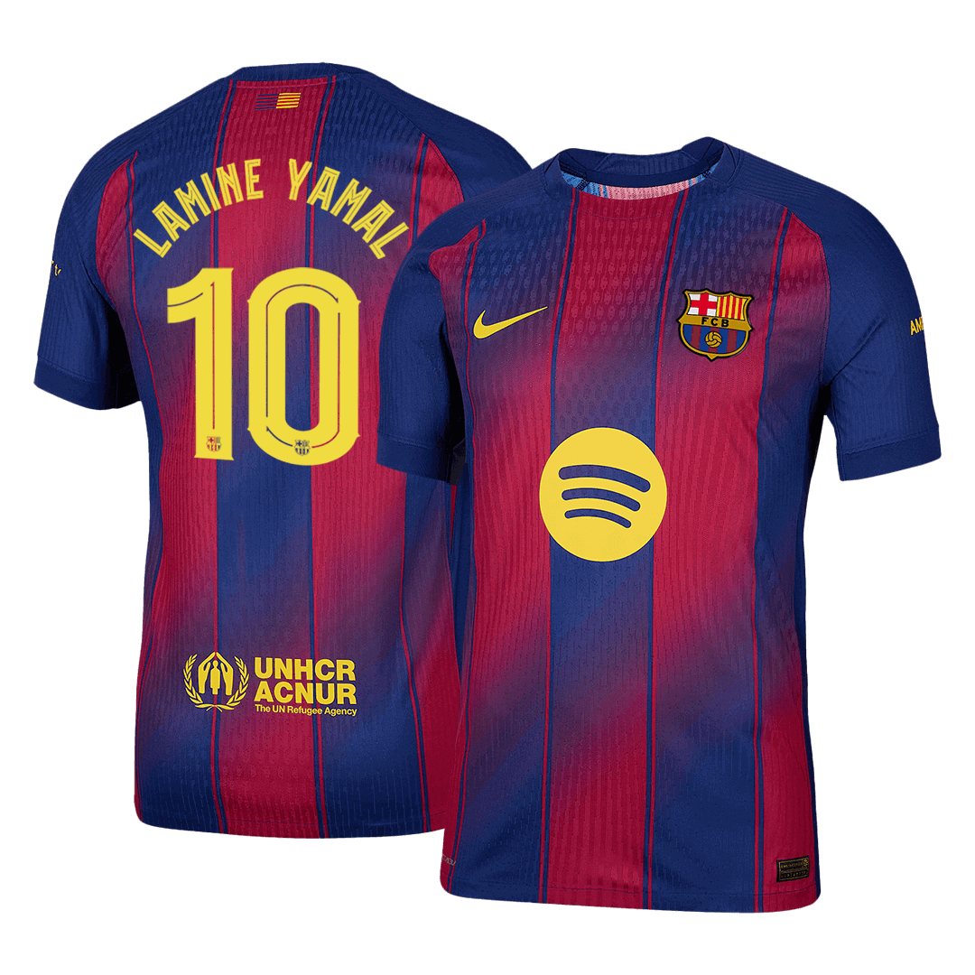 Autêntico LAMINE YAMAL #10 Barcelona Casa UCL Futebol Camisas 2025/26