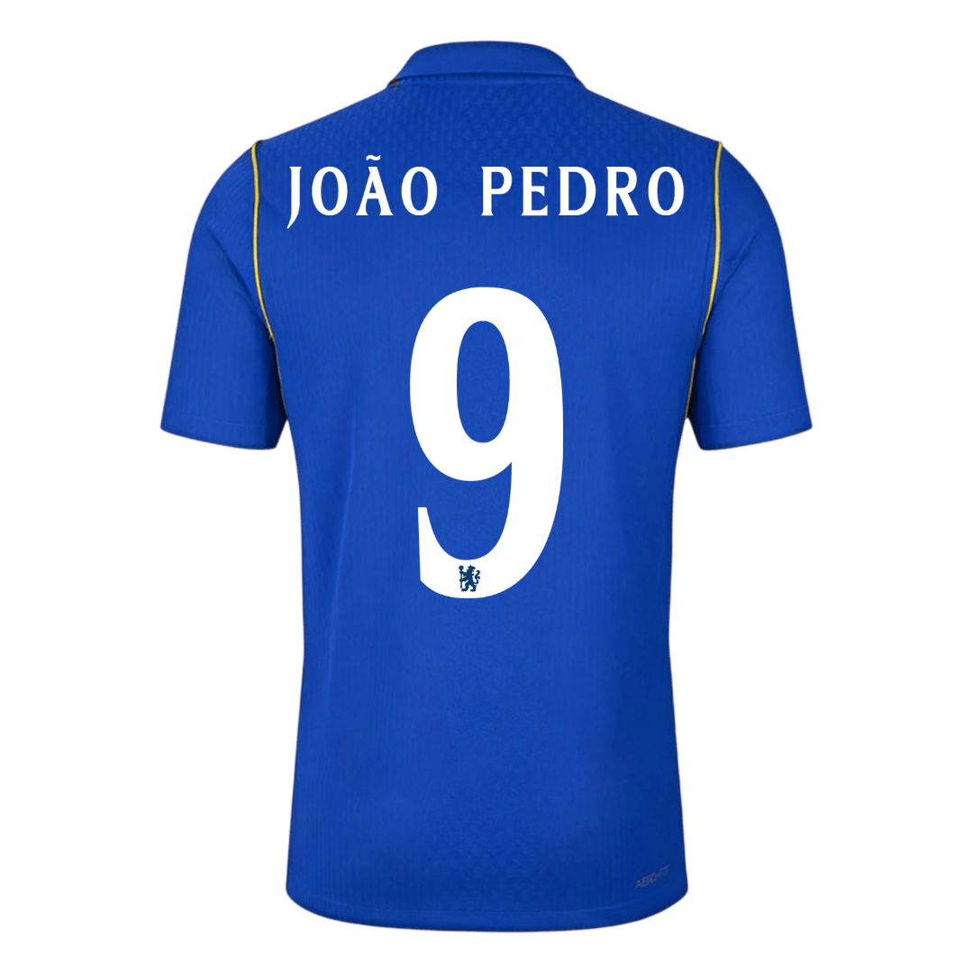 Versão do Jogador JOÃO PEDRO #9 Chelsea Casa Futebol Camisas 2026/27 Azul - UCL