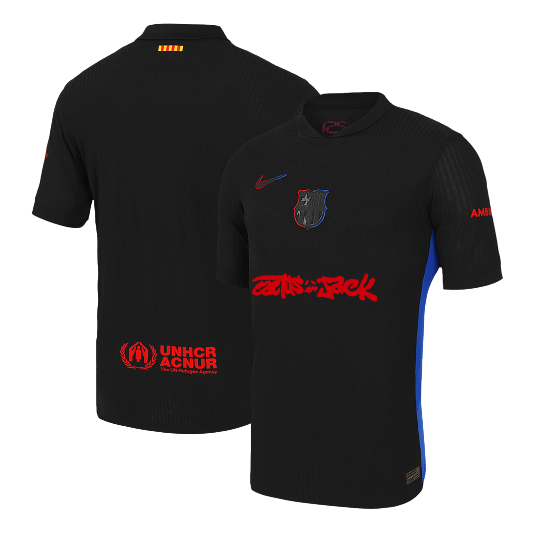 Camisola de futebol autêntica Barcelona vs Travis Scott, camisola alternativa 2024/25