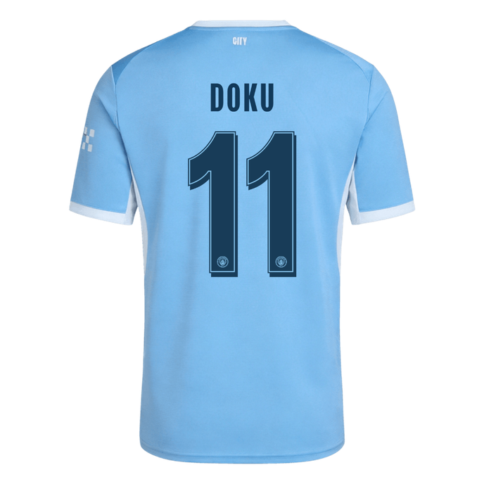 DOKU #11 Manchester City Casa Camisa 2026/27 Azul UCL
