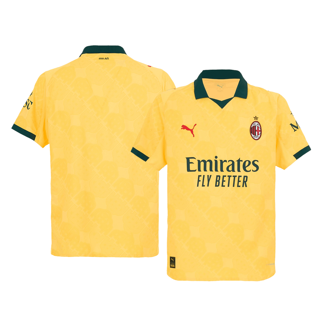 Autêntico AC Milan Fora Terceira Futebol Camisas 2025/26 Amarelo