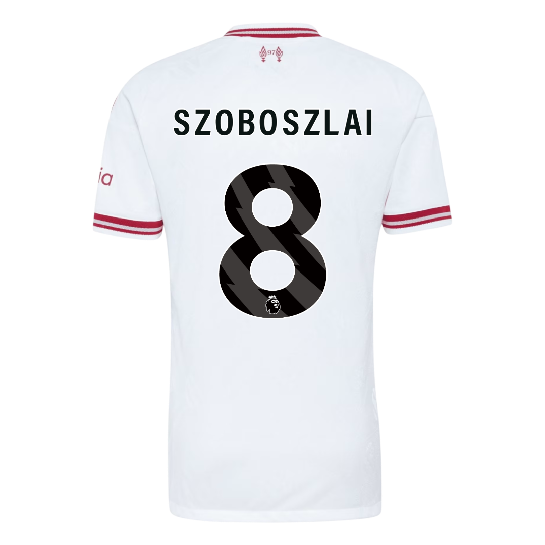 Versão do Jogador SZOBOSZLAI #8 Liverpool Fora Futebol Camisas 2026/27 Branco