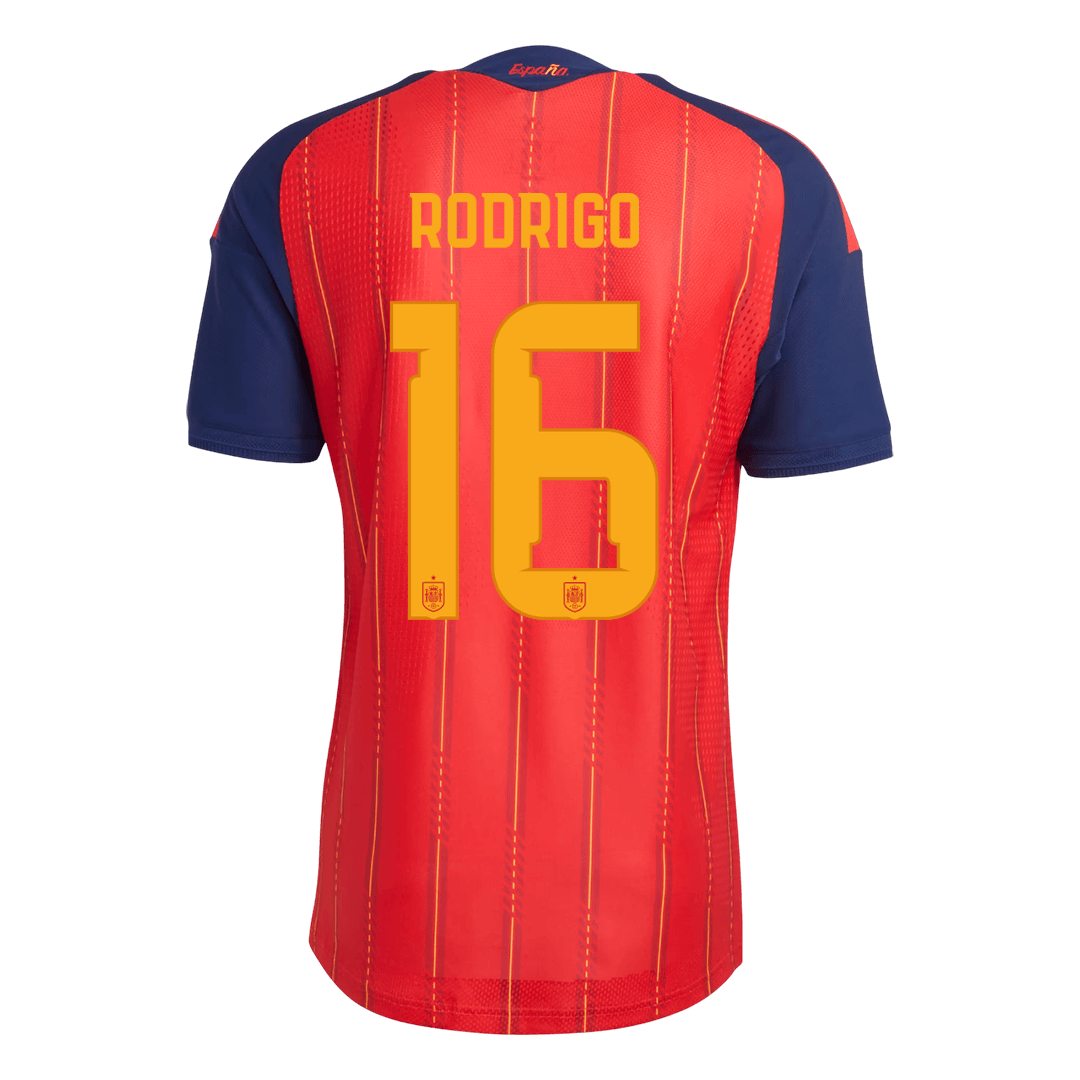Versão do Jogador RODRIGO #16 Spain Casa Copa do Mundo Futebol Camisas 2026 Vermelho