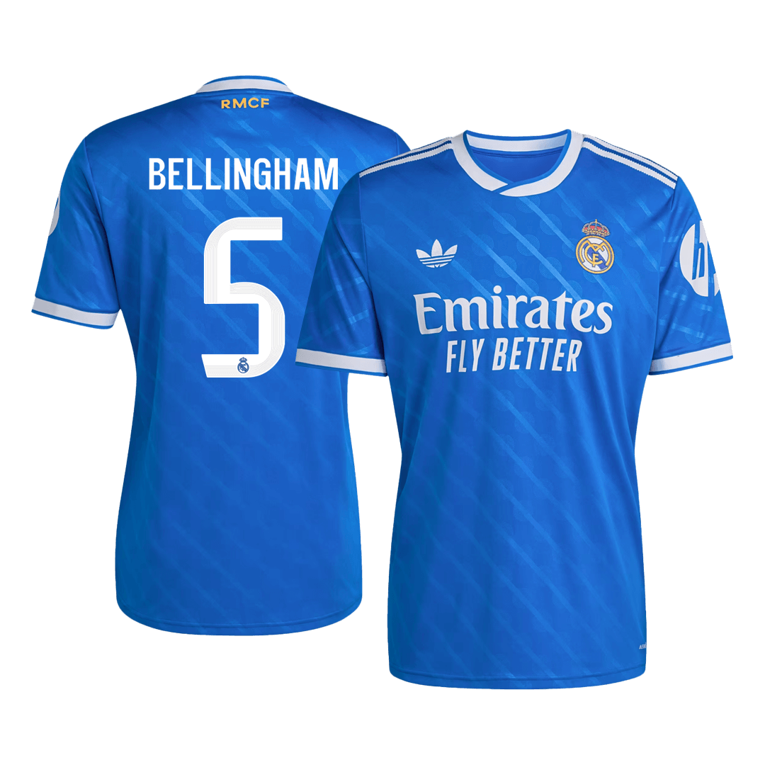BELLINGHAM #5 Real Madrid Fora Terceira Camisa 2025/26- Azul