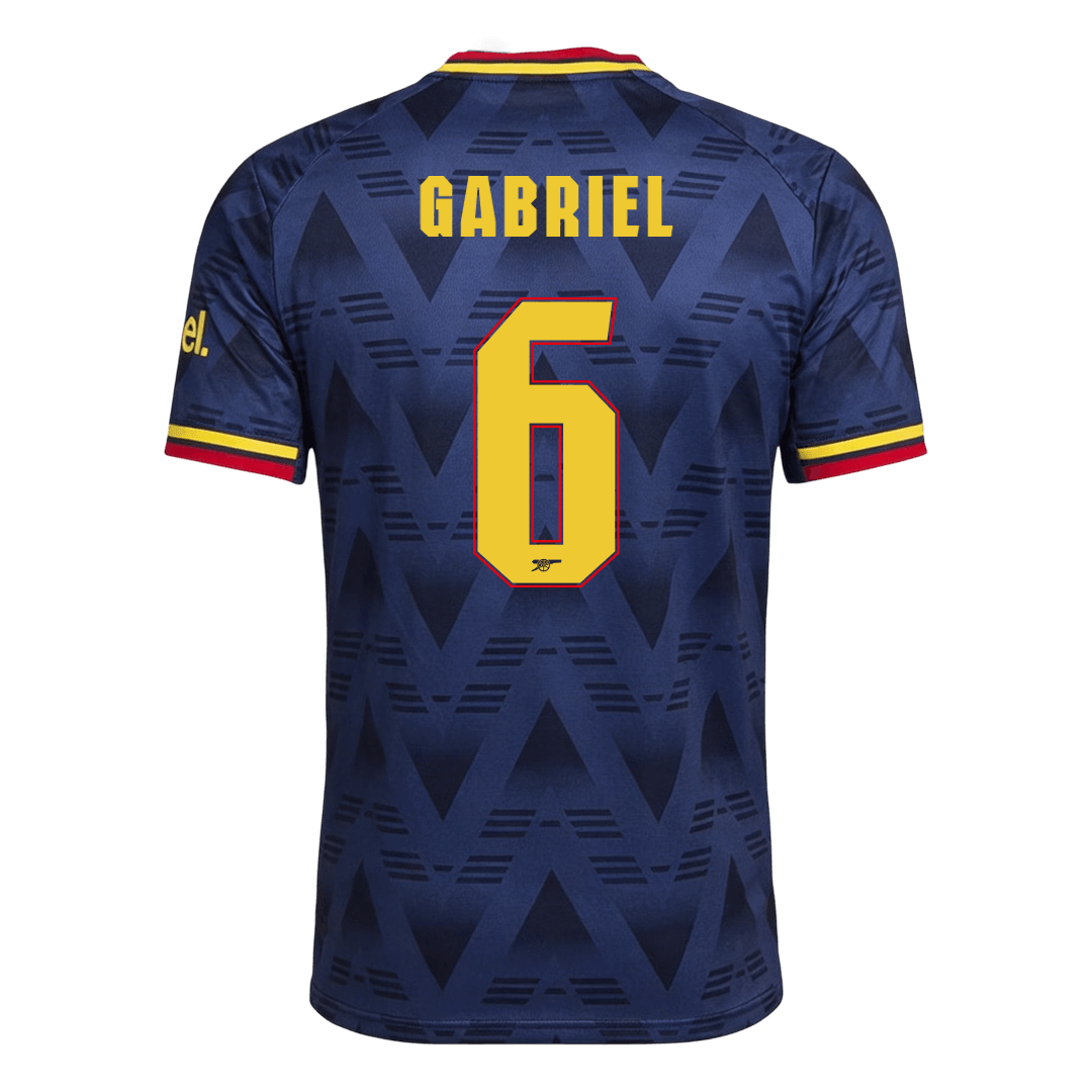 Versão do Jogador GABRIEL #6 Arsenal Fora Futebol Camisas 2026/27 Marinha - UCL