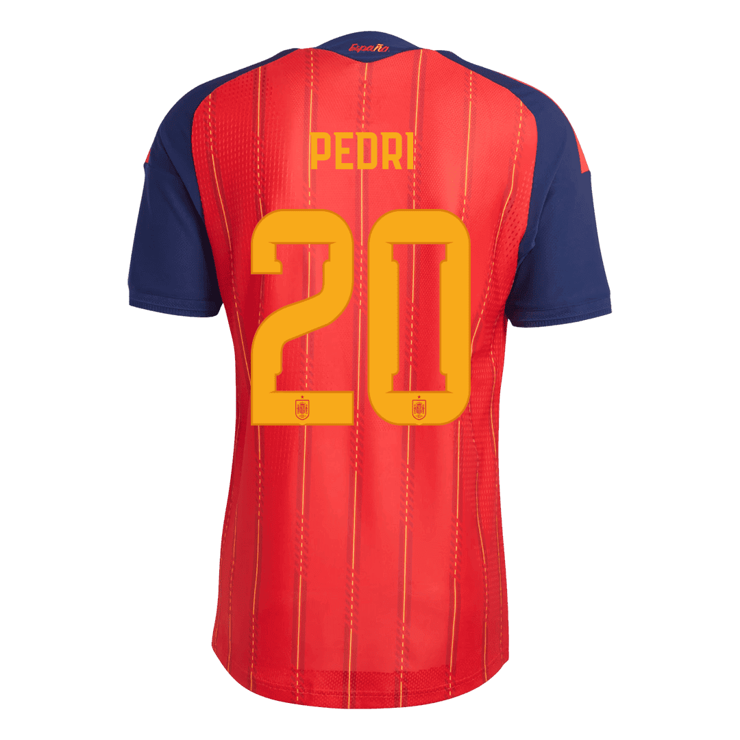 Versão do Jogador PEDRI #20 Spain Casa Copa do Mundo Futebol Camisas 2026 Vermelho