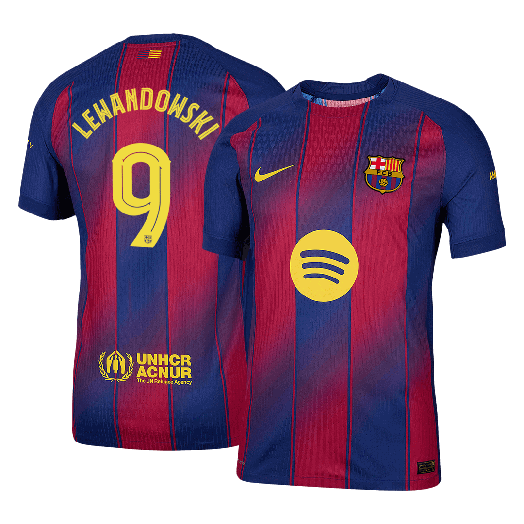 Autêntico LEWANDOWSKI #9 Barcelona Casa UCL Futebol Camisas 2025/26