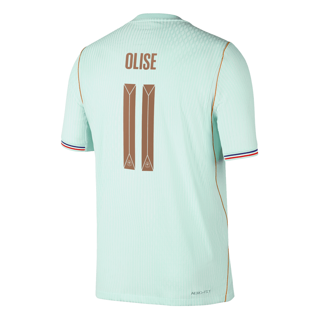 Versão do Jogador OLISE #11 France Fora Copa do Mundo Futebol Camisas 2026 Verde