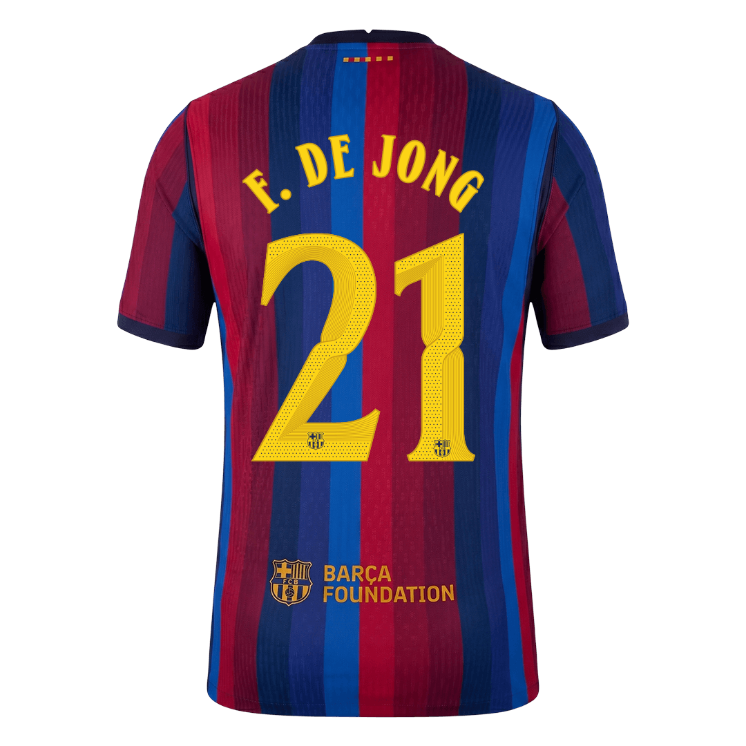 Versão do Jogador F. DE JONG #21 Barcelona Casa Futebol Camisas 2026/27 - UCL