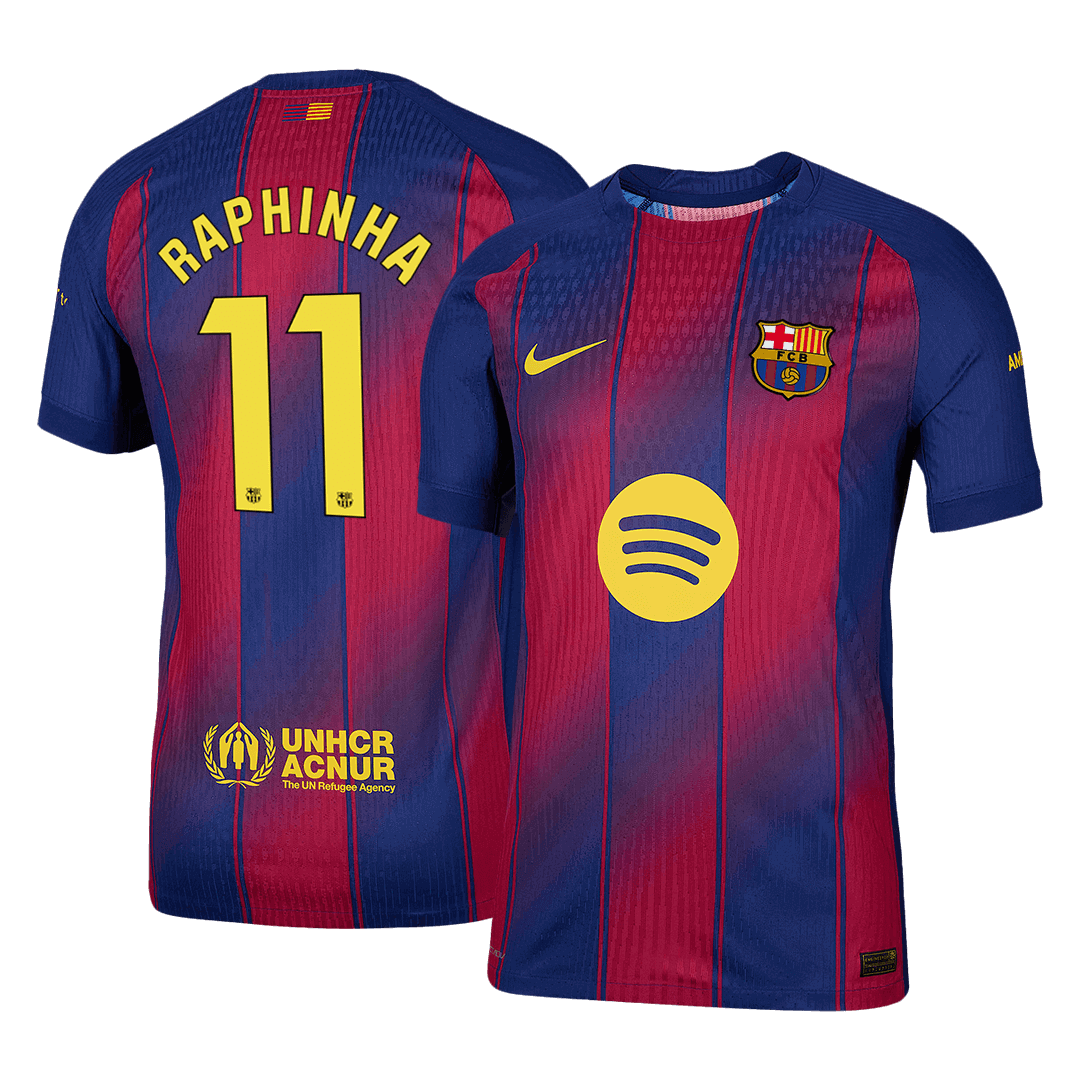 Autêntico RAPHINHA #11 Barcelona Casa Futebol Camisas 2025/26