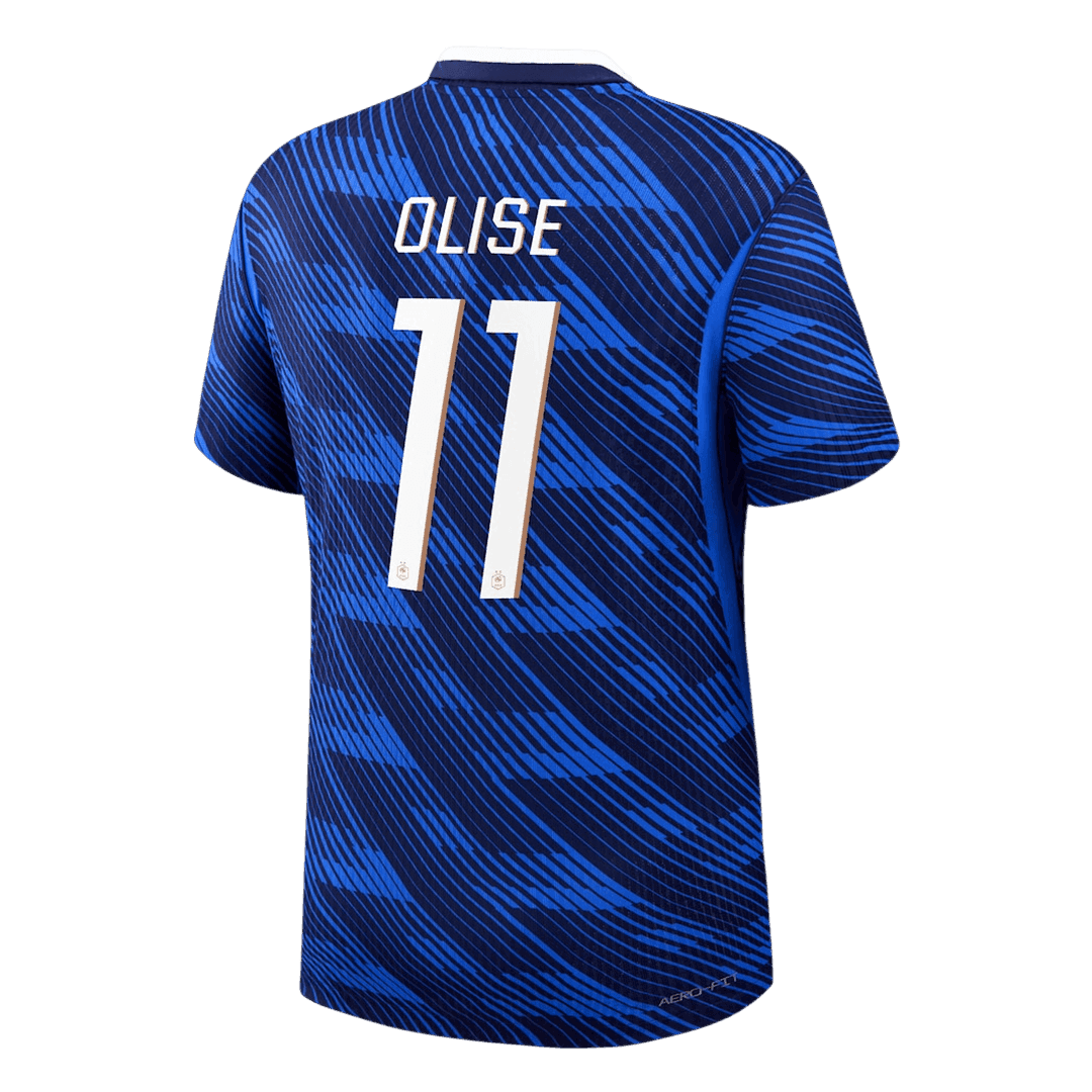 Versão do Jogador OLISE #11 France Casa Copa do Mundo Futebol Camisas 2026 Azul