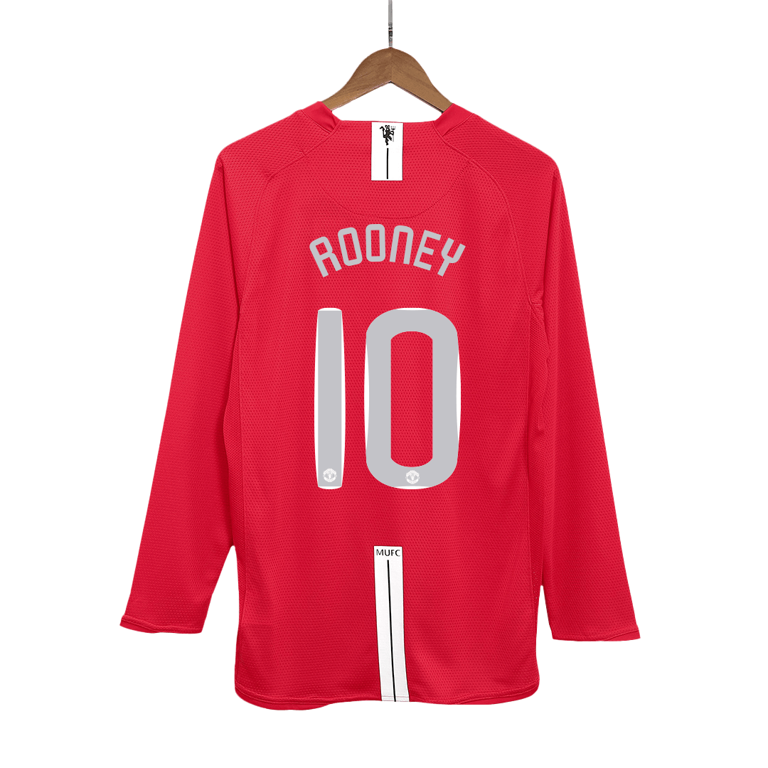Camiseta retro de local de fútbol ROONEY #10 del Manchester United 2007/08 - Final de la UCL