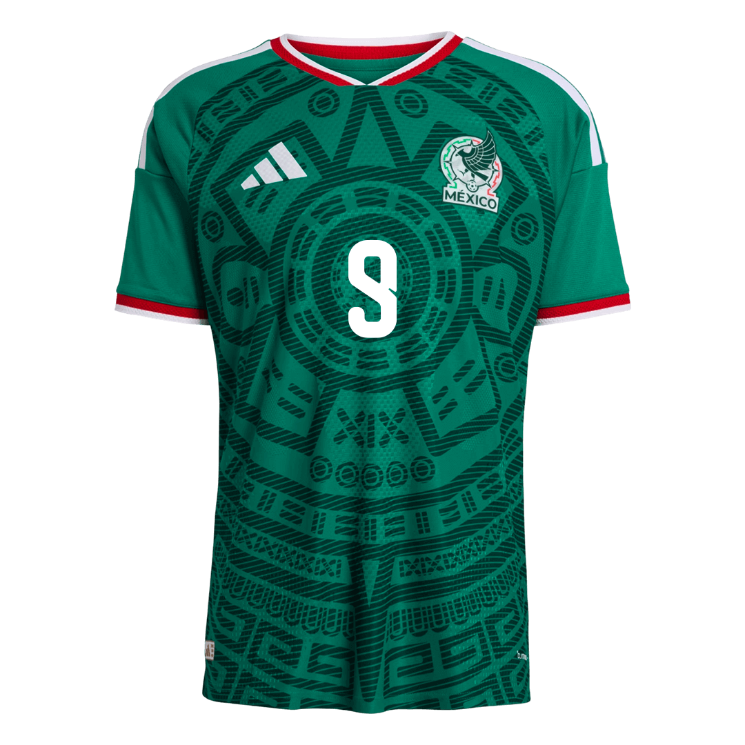Versão do Jogador Raúl #9 Mexico Casa World Cup Futebol Camisas 2026 Verde