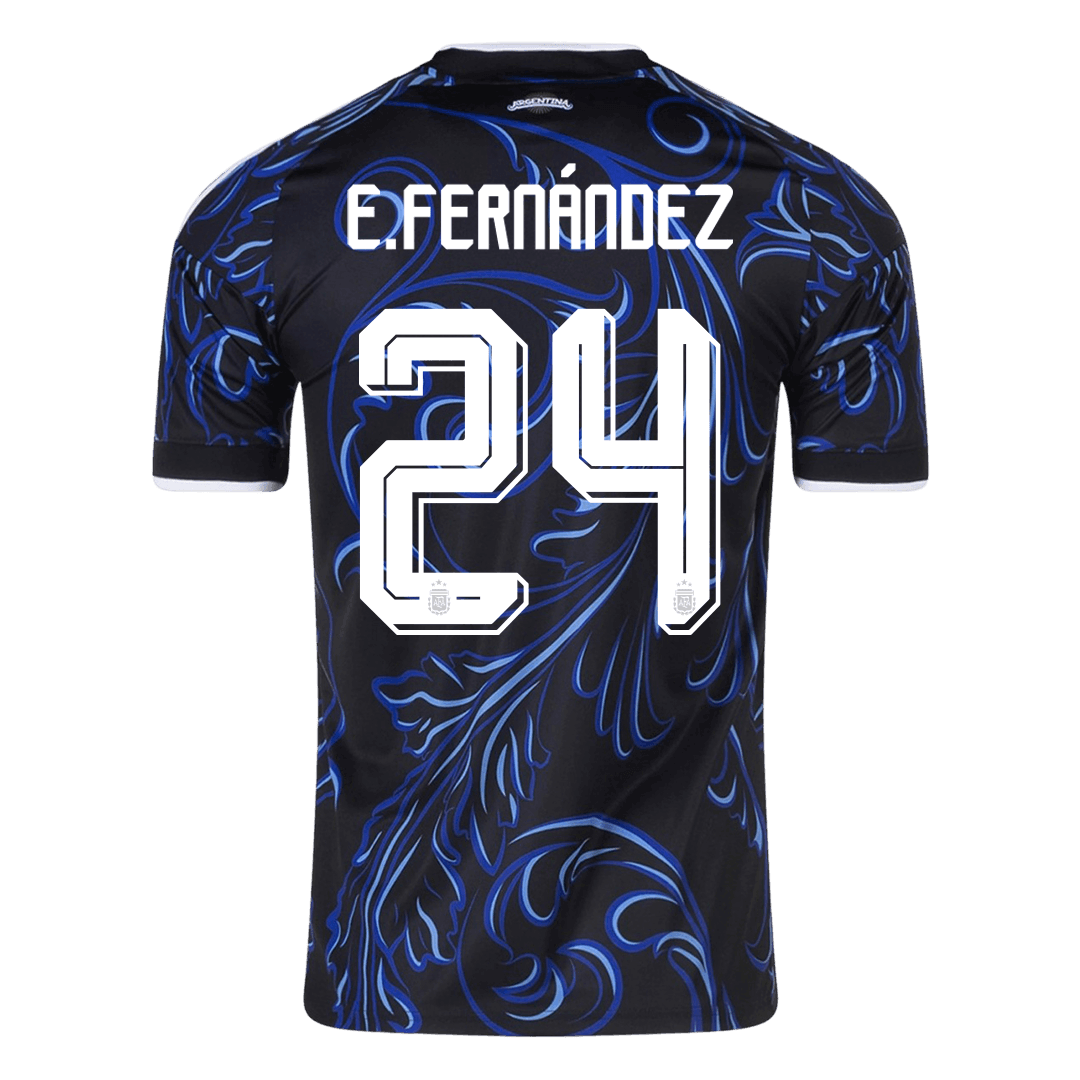 E. FERNÁNDEZ #24 Argentina Fora Copa do Mundo Camisa 2026 Preto