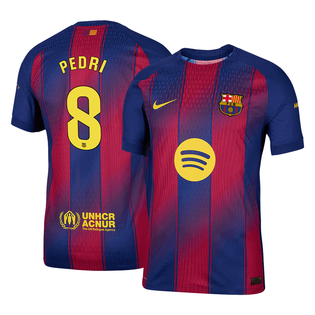Autêntico PEDRI #8 Barcelona Casa Futebol Camisas 2025/26