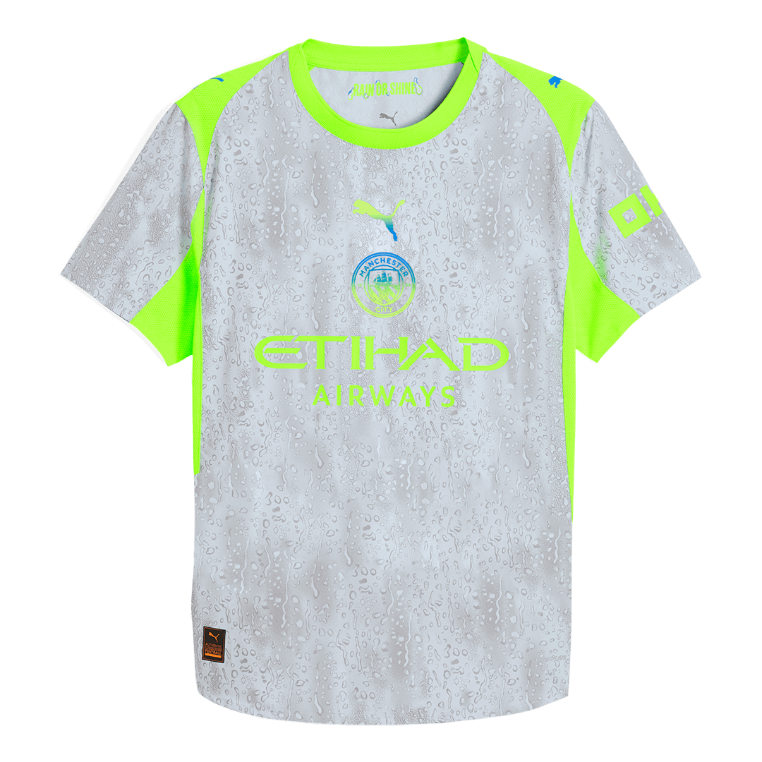 Autêntico Manchester City Fora Terceira Futebol Camisas 2025/26 Cinza