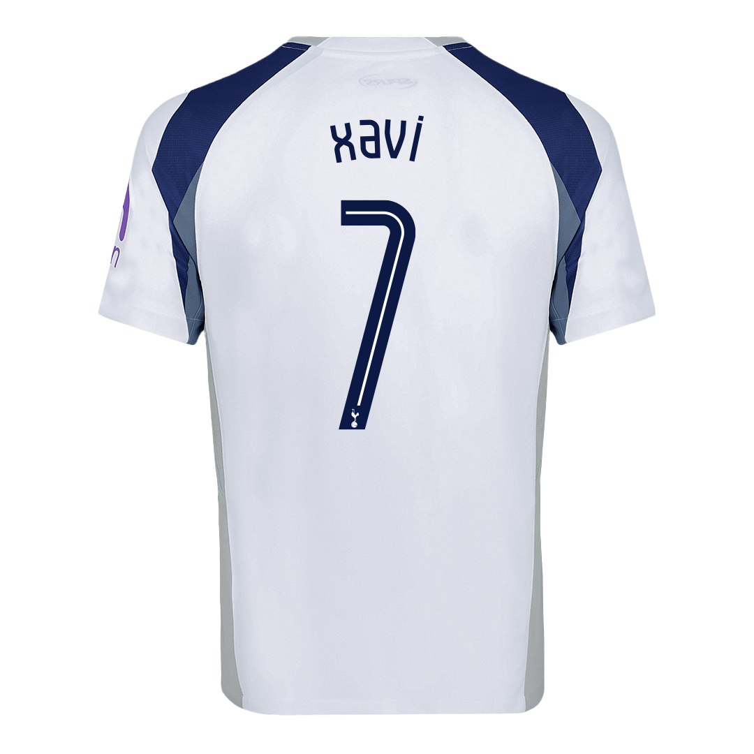 XAVI #7 Tottenham Hotspur Casa Camisa 2025/26- Branco - UCL