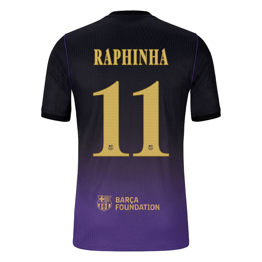 Versão do Jogador RAPHINHA #11 Barcelona Fora Futebol Camisas 2026/27 - UCL