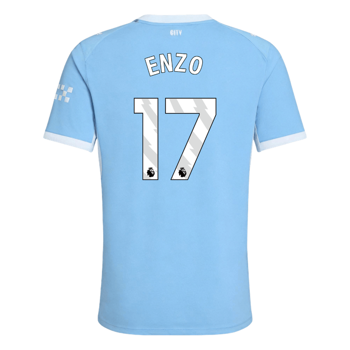 Versão do Jogador ENZO #17 Manchester City Casa Futebol Camisas 2026/27 Azul