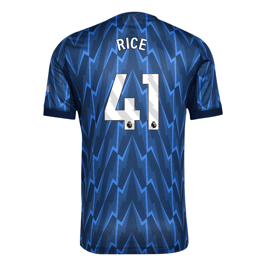 Autêntico RICE #41 Arsenal Fora Futebol Camisas 2025/26 Azul