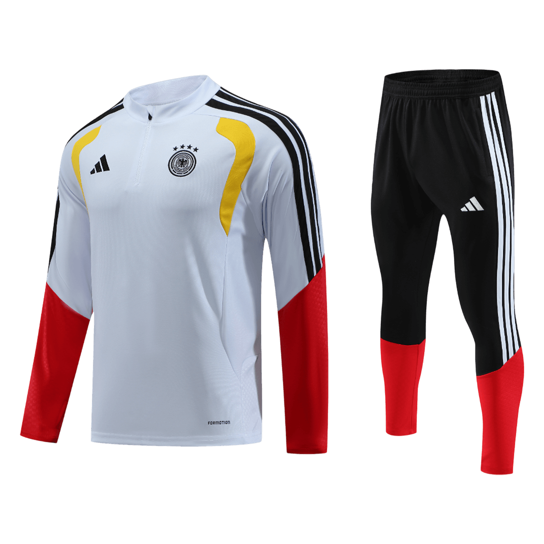 Germany Zíper Moletom Conjunto (Top+Calças) 2026 Branco