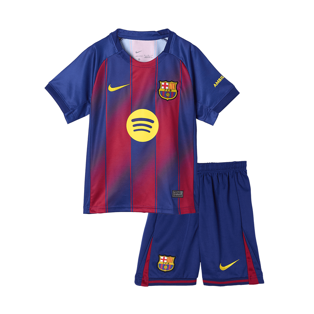 Barcelona
Casa
Camisas Infantis
Conjunto 2025/26
Piros-Kék