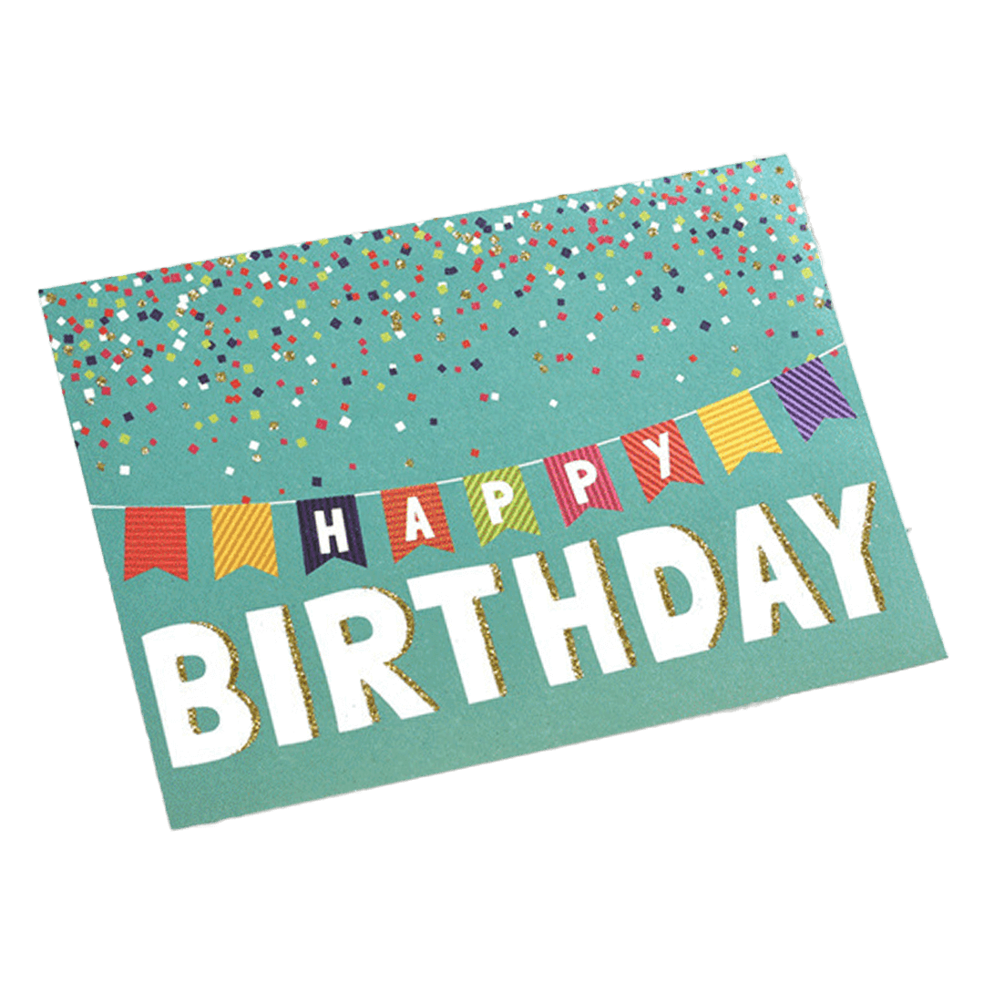 Custom Colorful Flag Birthday Card Green