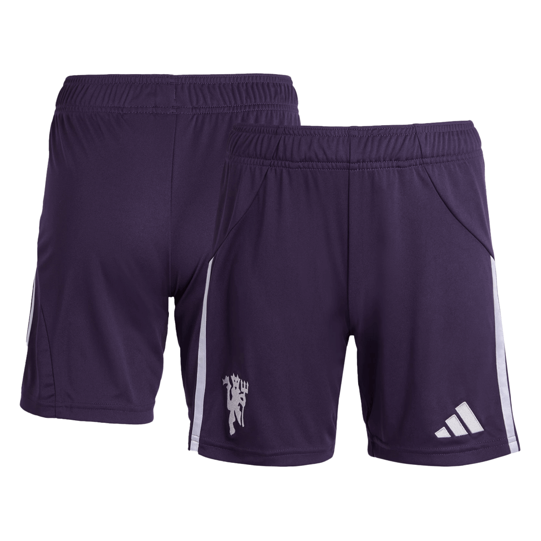 Manchester United Fora Camisa Conjunto (Camisola + Calções) 2025/26- Branco